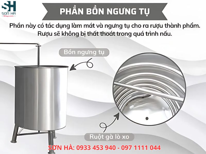 Bồn ngưng tự rượu của nồi