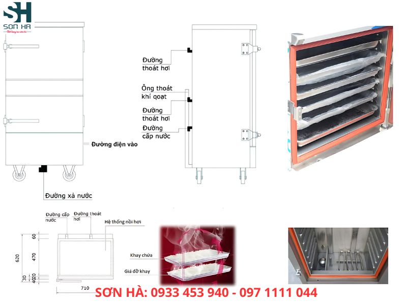 Cấu tạo chung của tủ cơm công nghiệp