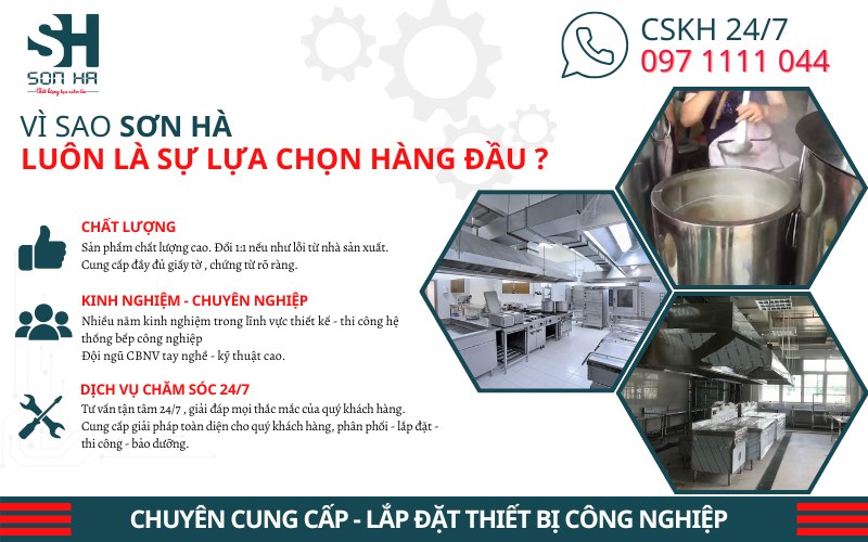 Sơn Hà thiết kế thi công hệ thống bếp ăn công nghiệp chuyên nghiệp